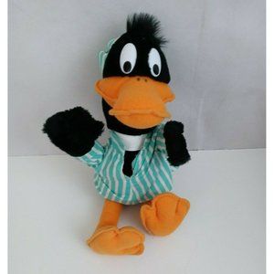 Vintage 1993 Warner Bros. Daffy Duck Wearing Pajamas 12" Plush